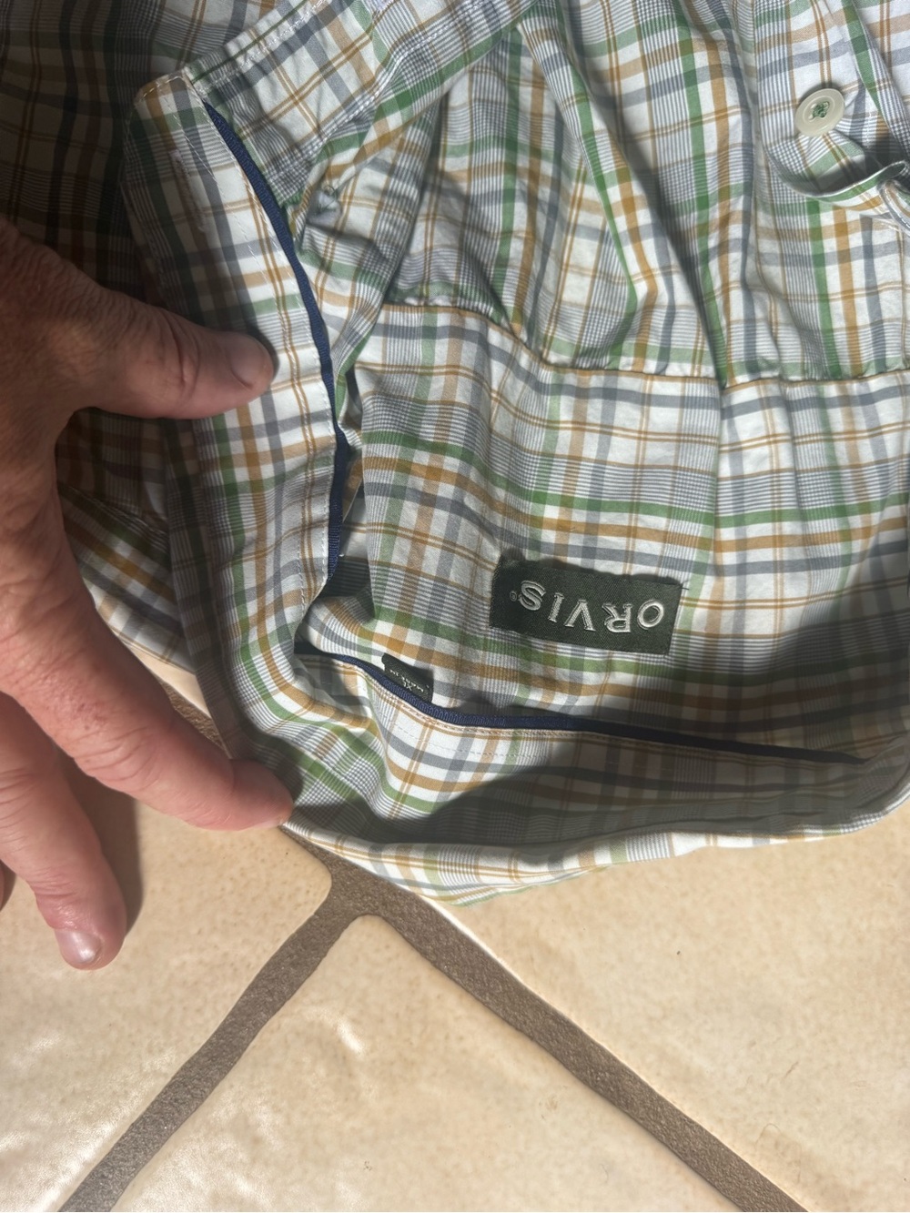 Orvis Plaid Button-Down Shirt in Green, Yellow & White